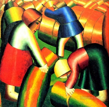 Kazimir Malevich Painting - taking in the harvest 1911 Kazimir Malevich